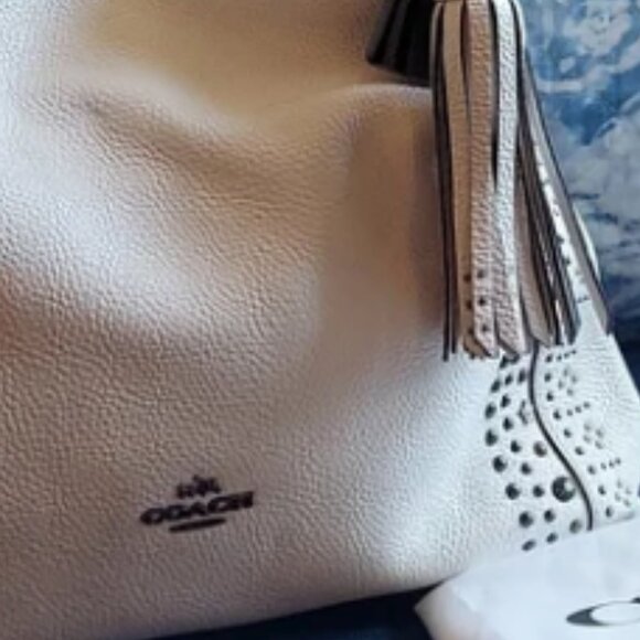 COACH Edie Leather Shoulder Bag Satchel/Shoulder Bag - Picture 4 of 13